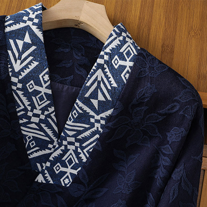 Casual Jacquard Frog-Button Women's Cotton Linen Long Sleeve Shirt - Image 3