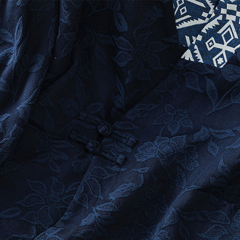 Casual Jacquard Frog-Button Women's Cotton Linen Long Sleeve Shirt - Image 8