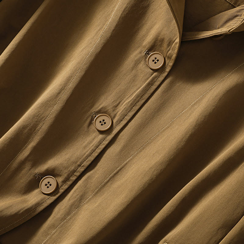 Pure Color Hooded Women's Long Sleeve Cotton Jacket With Pockets - Image 4