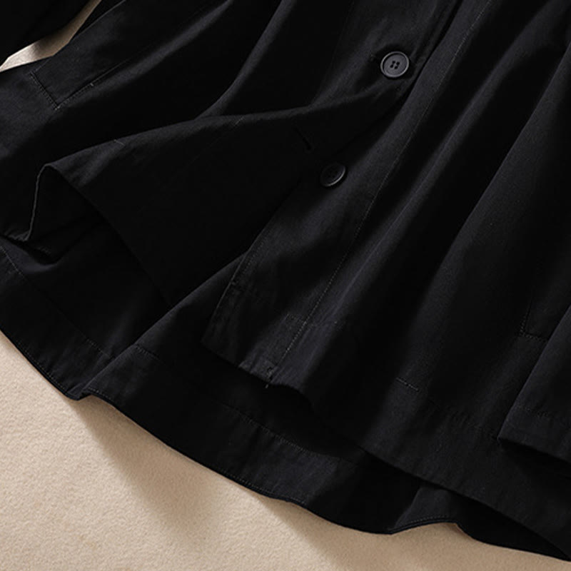 Pure Color Hooded Women's Long Sleeve Cotton Jacket With Pockets - Image 12