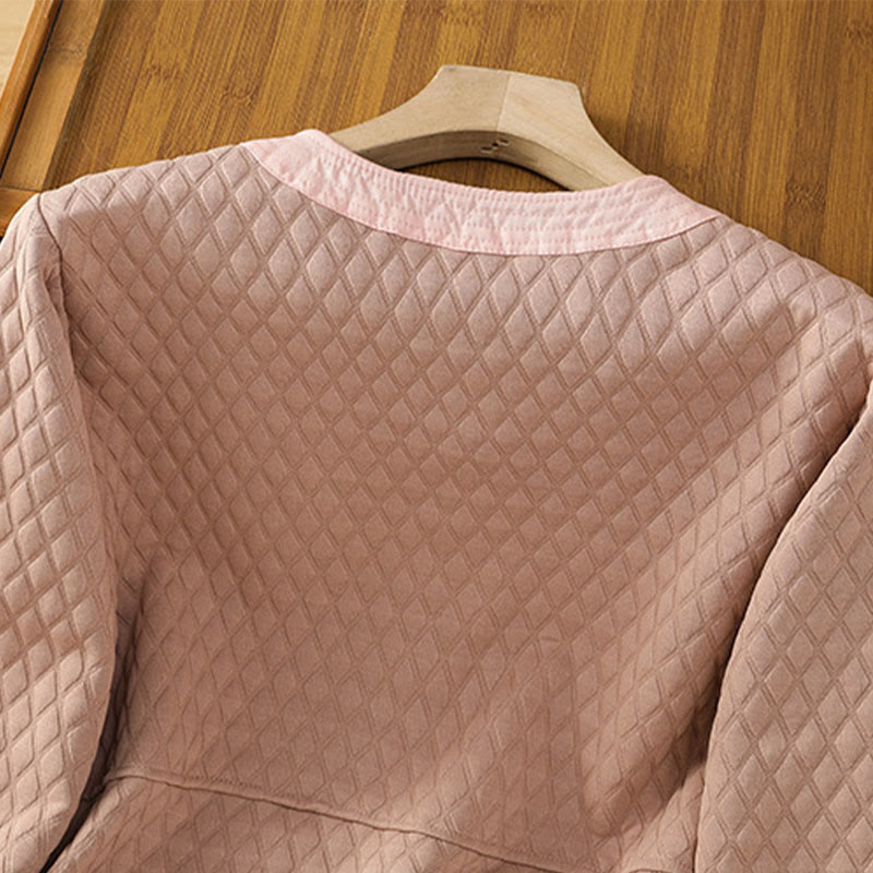 Retro Plain Women's Cotton Long Sleeve Jacket With Pockets - Image 10