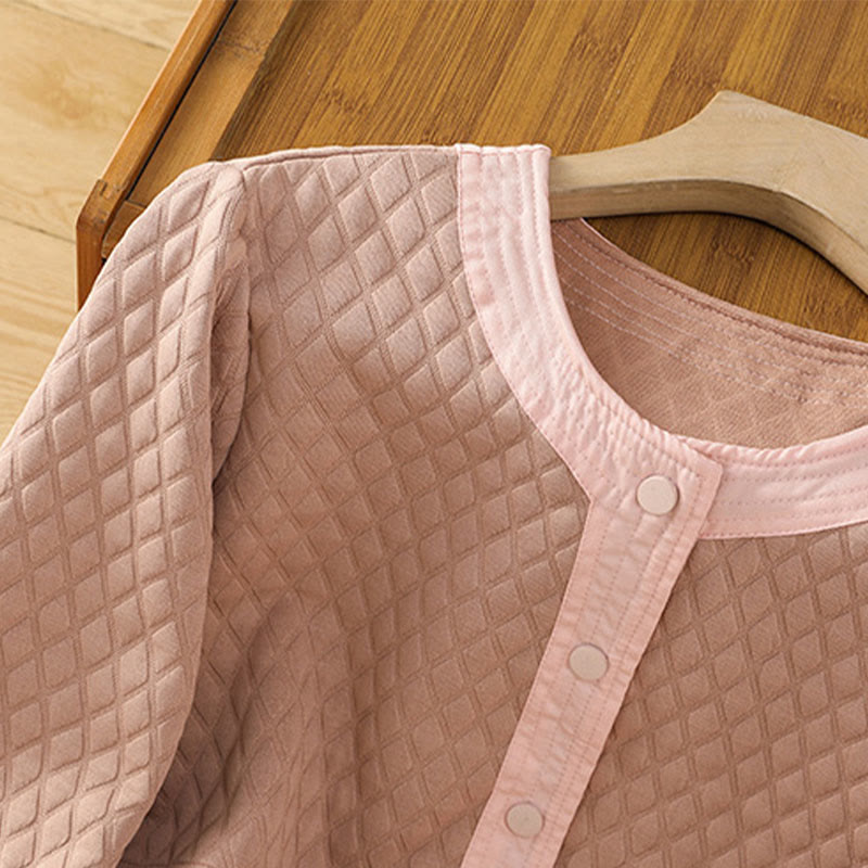 Retro Plain Women's Cotton Long Sleeve Jacket With Pockets - Image 13