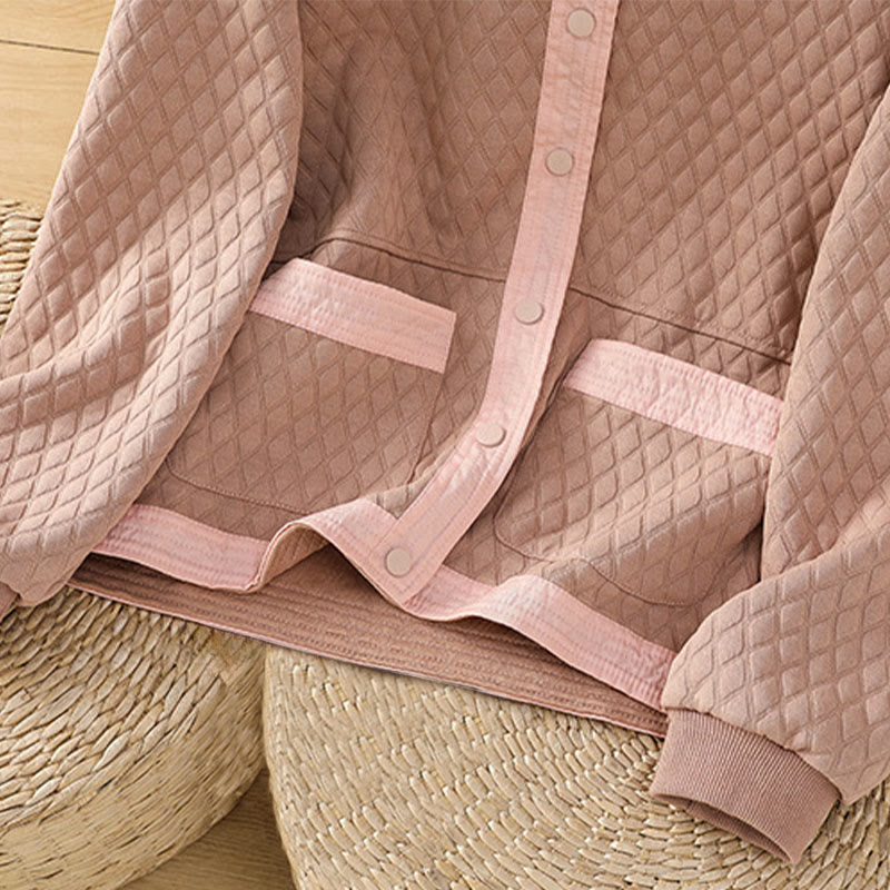 Retro Plain Women's Cotton Long Sleeve Jacket With Pockets - Image 14