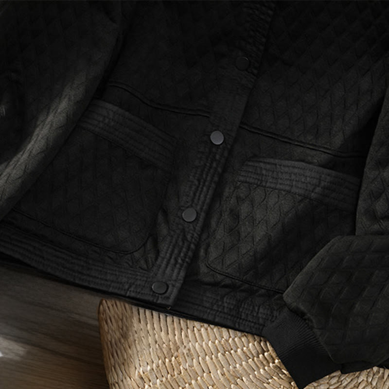 Retro Plain Women's Cotton Long Sleeve Jacket With Pockets - Image 18