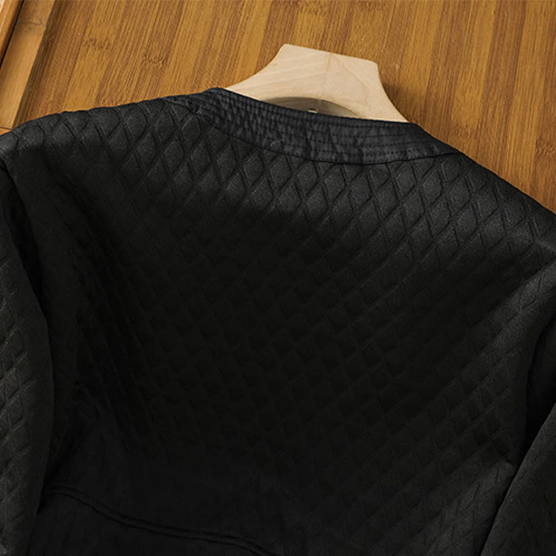 Retro Plain Women's Cotton Long Sleeve Jacket With Pockets - Image 21