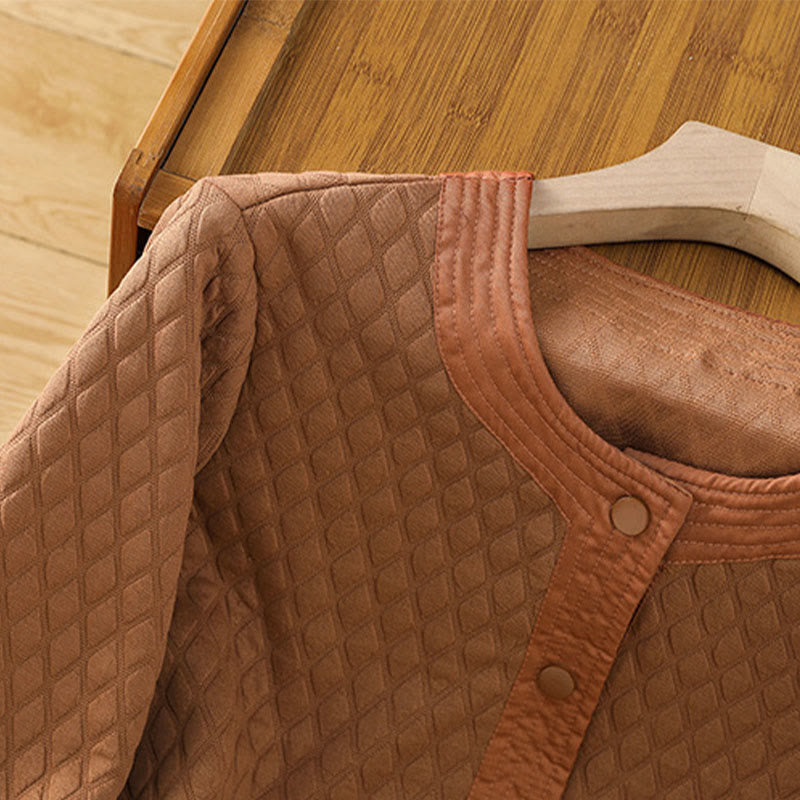 Retro Plain Women's Cotton Long Sleeve Jacket With Pockets - Image 24