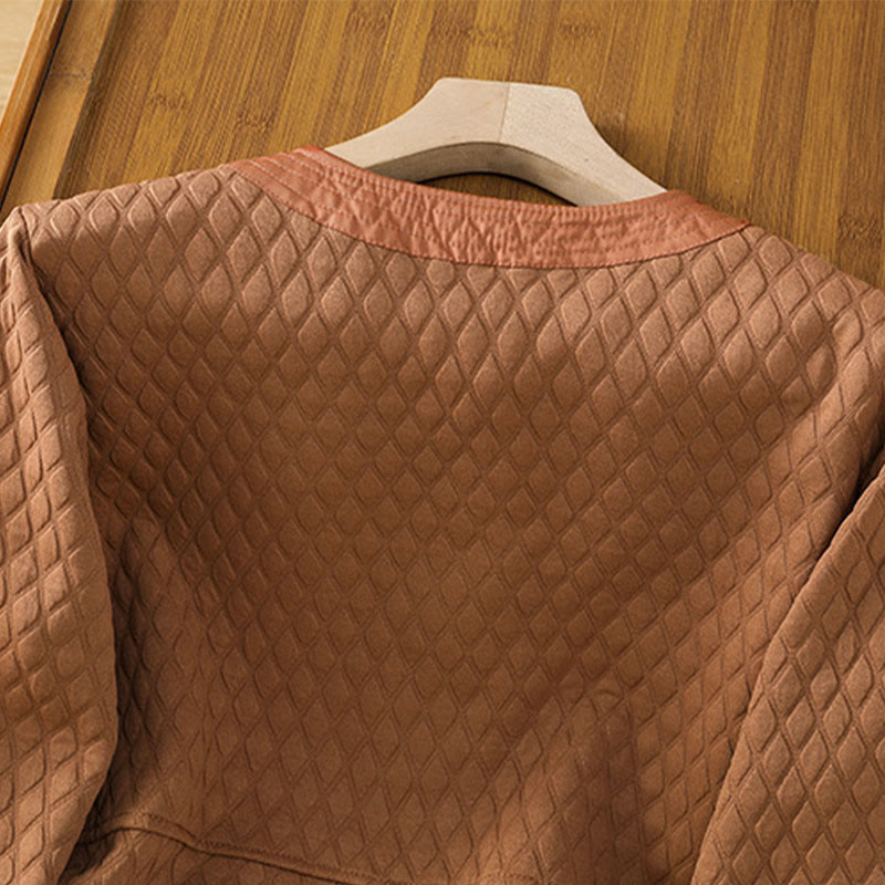 Retro Plain Women's Cotton Long Sleeve Jacket With Pockets - Image 27