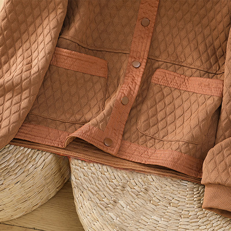 Retro Plain Women's Cotton Long Sleeve Jacket With Pockets - Image 25