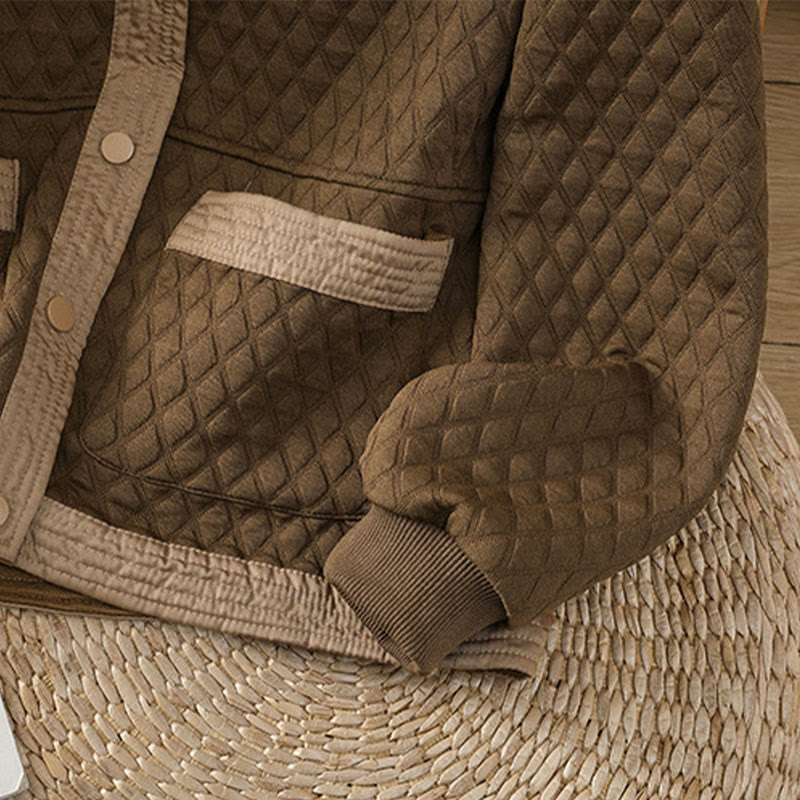 Retro Plain Women's Cotton Long Sleeve Jacket With Pockets - Image 36