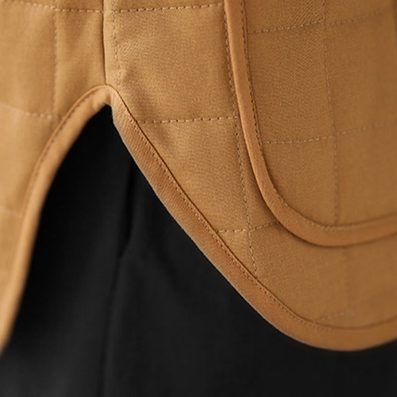 Retro Plain Women's Thick Cotton Long Sleeve Coat Jacket With Pockets - Image 27