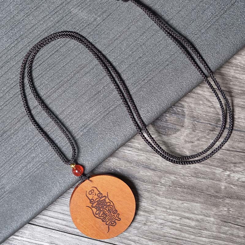 Lightning Struck Jujube Wood Yin Yang Bagua Luck Necklace Pendant - Image 5