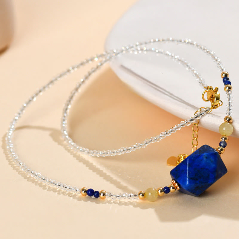 White Crystal Lazurite Healing Meditation Necklace Pendant - Image 8