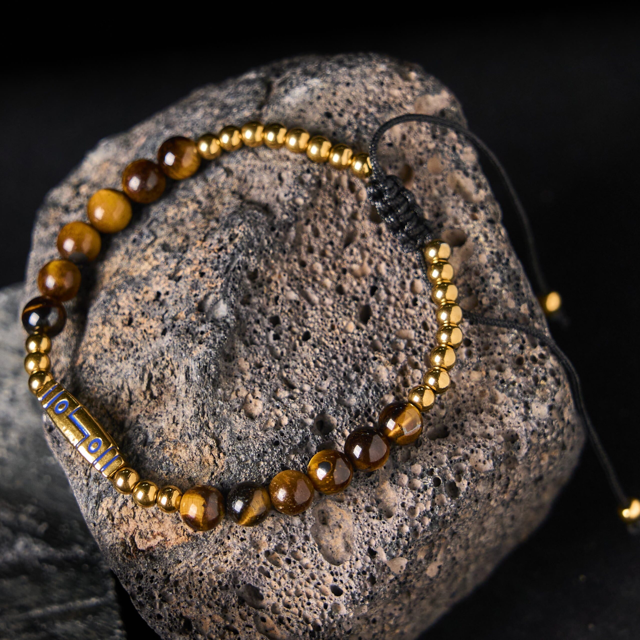 Cute Bone Pattern Tiger Eye Courage Beads Bracelet
