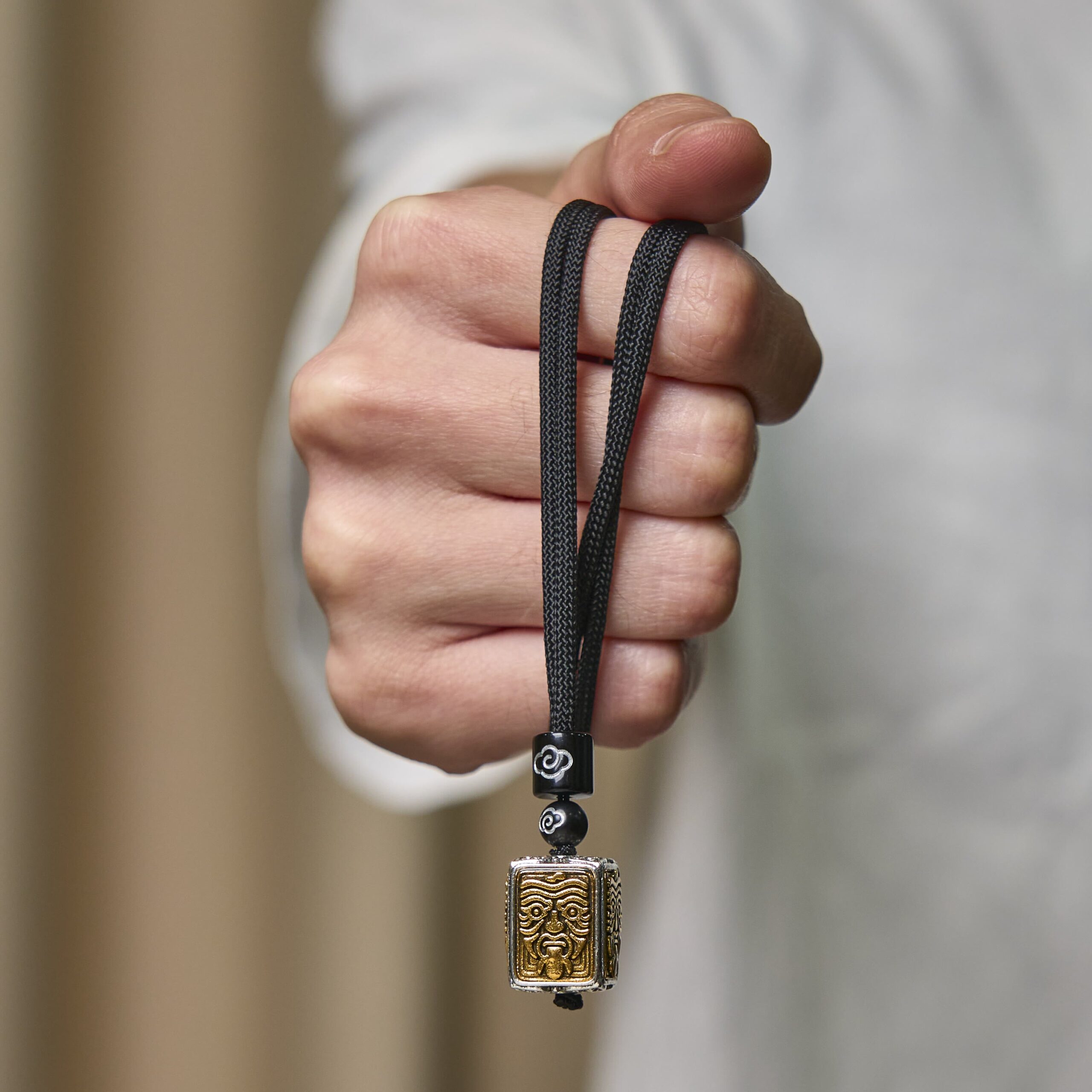 Tibetan Zakiram Goddess Of Wealth Protection Rope Square Necklace Pendant - Image 6