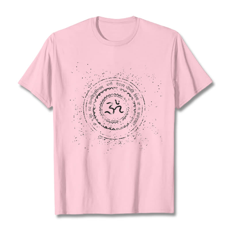 Mandala Om Symbol Mantra Pattern Tee Cotton T-shirt - Image 13