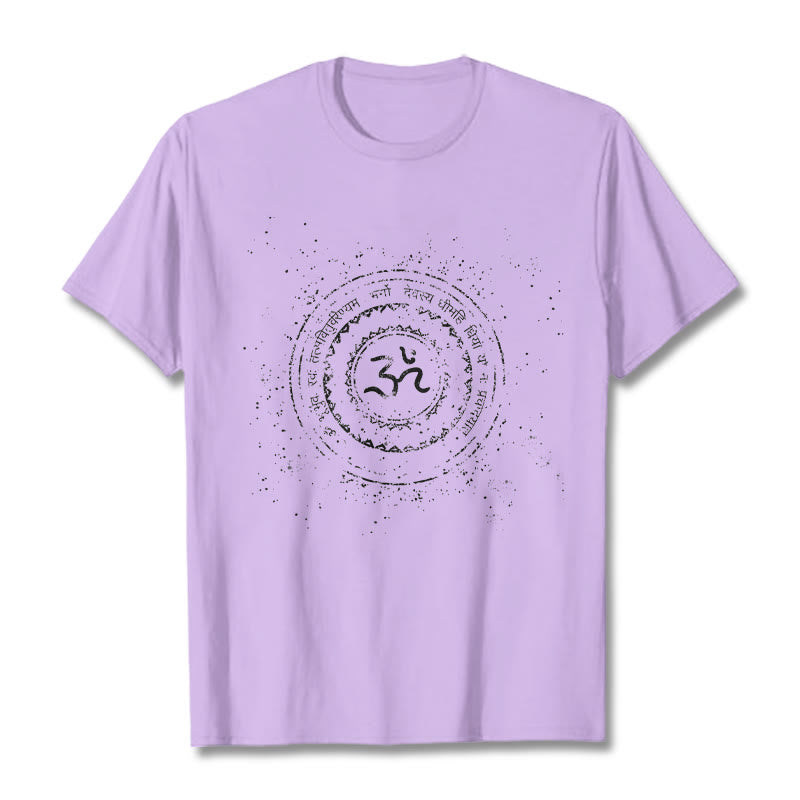 Mandala Om Symbol Mantra Pattern Tee Cotton T-shirt - Image 17