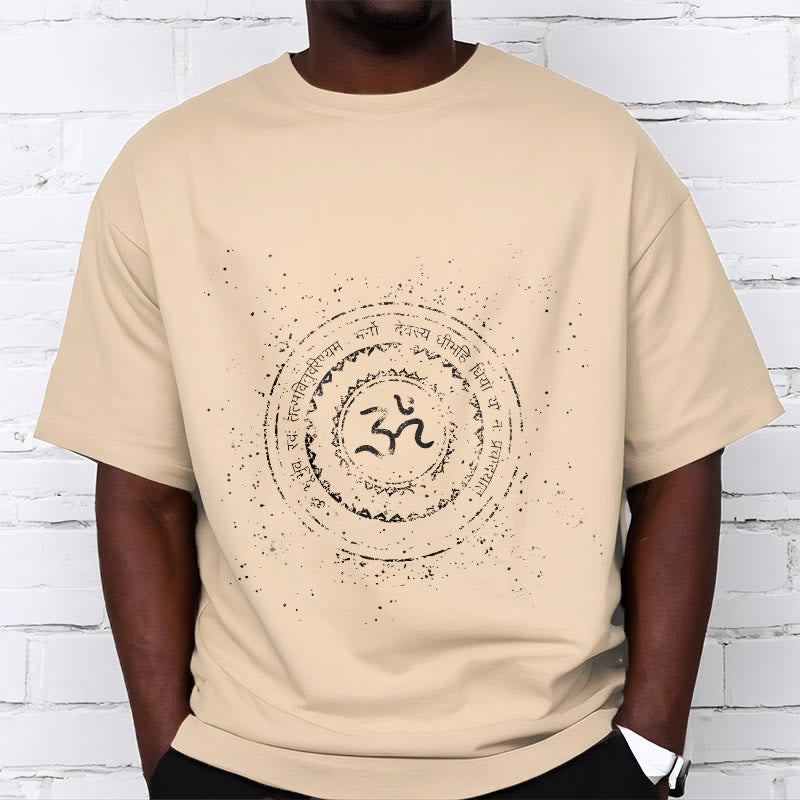 Mandala Om Symbol Mantra Pattern Tee Cotton T-shirt - Image 10