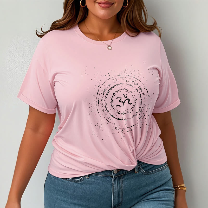 Mandala Om Symbol Mantra Pattern Tee Cotton T-shirt - Image 14