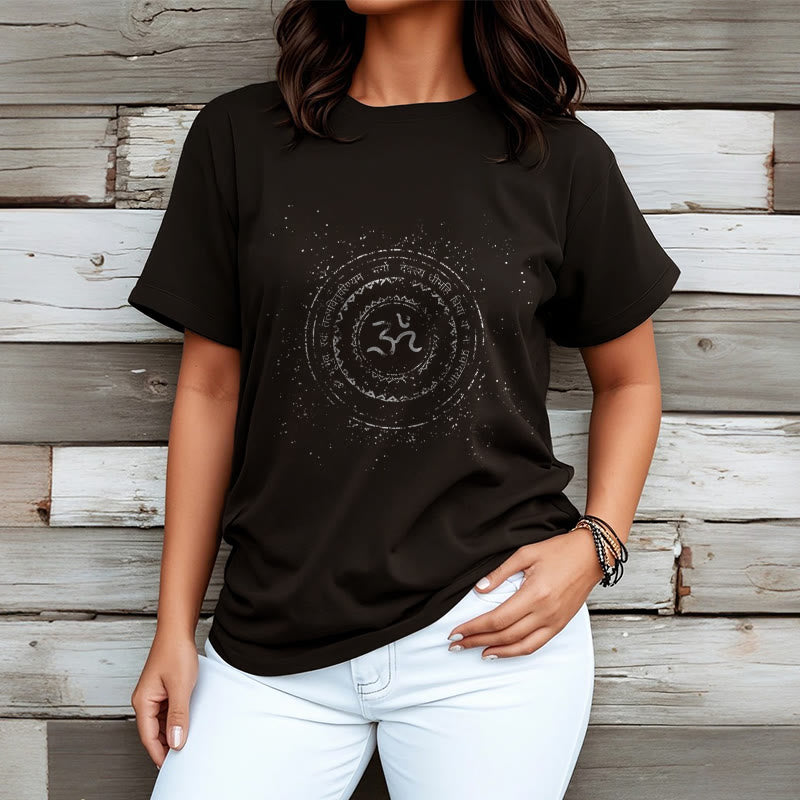 Mandala Om Symbol Mantra Pattern Tee Cotton T-shirt - Image 8