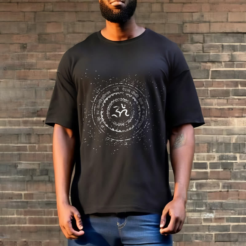 Mandala Om Symbol Mantra Pattern Tee Cotton T-shirt - Image 7