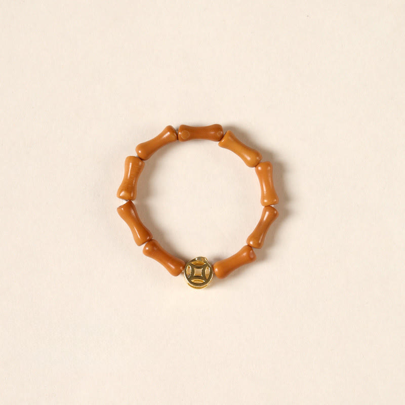 Olive Pit Bead Copper Coin Inner Strength Ring - Image 3