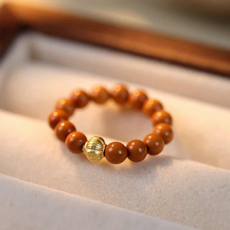 Olive Pit Bead Copper Coin Inner Strength Ring - Image 14