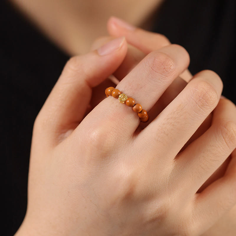 Olive Pit Bead Copper Coin Inner Strength Ring - Image 17