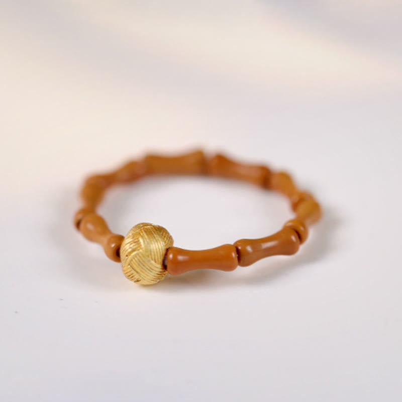 Olive Pit Bead Copper Coin Inner Strength Ring - Image 11