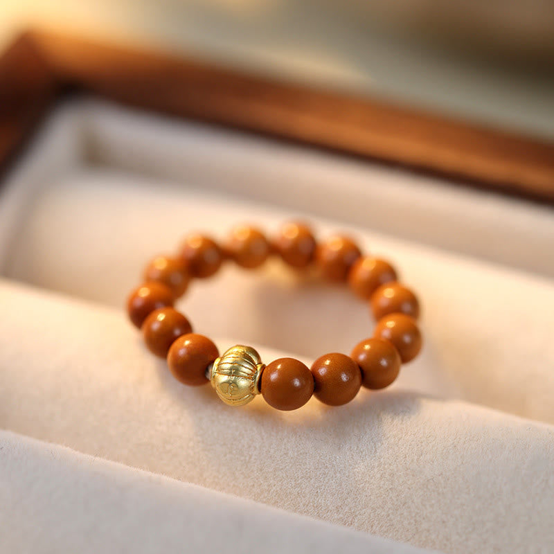 Olive Pit Bead Copper Coin Inner Strength Ring - Image 16