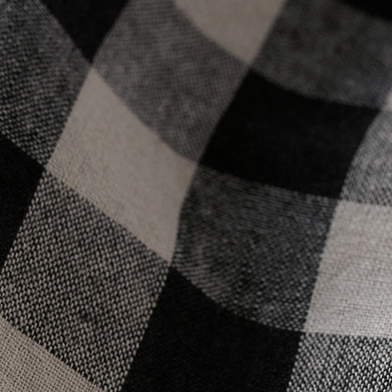 Commute Plaid Pattern Women's Cotton Lapel Long Sleeve Jacket With Pockets - Image 26