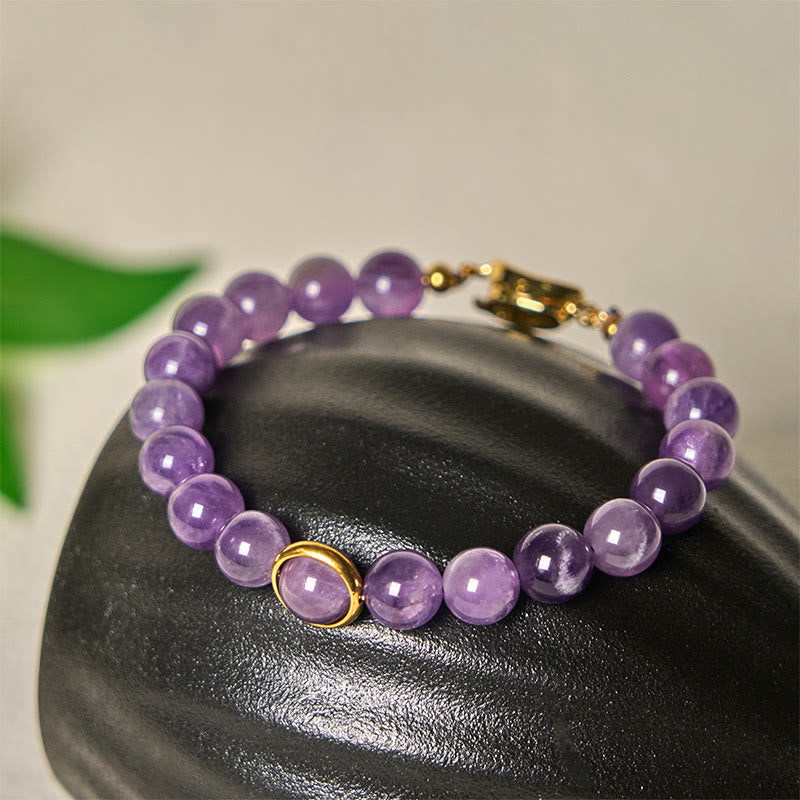 Natural Amethyst Beads Balance Relieves Stress Buckle Bracelet