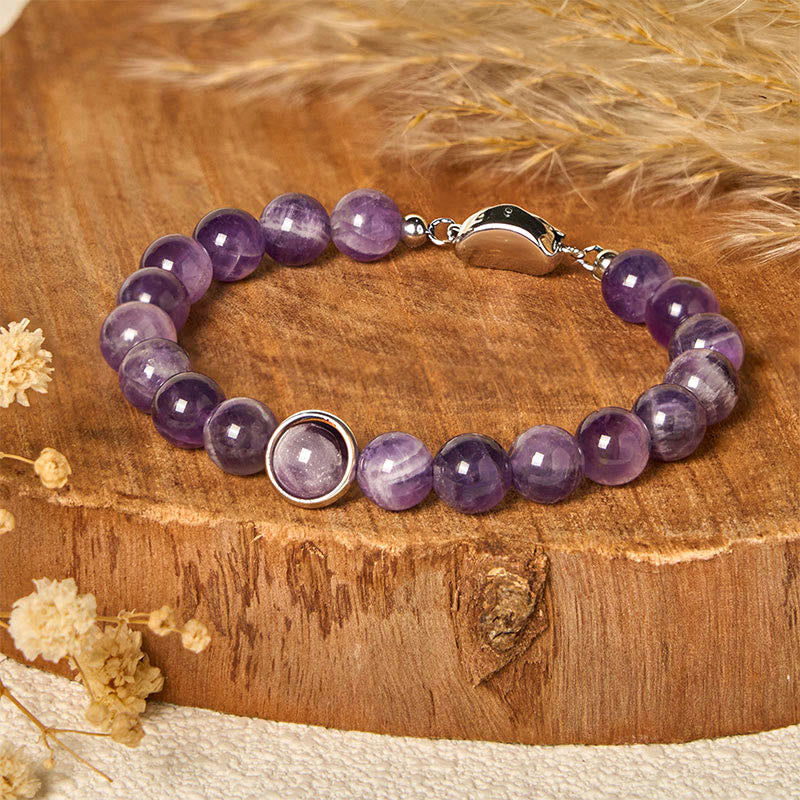 Natural Amethyst Beads Balance Relieves Stress Buckle Bracelet - Image 9