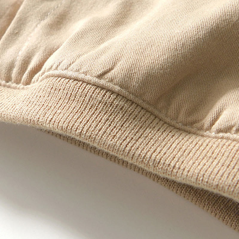 Fall Solid Long Sleeve Buttons Down Men Cotton Shirt With Pockets - Image 7