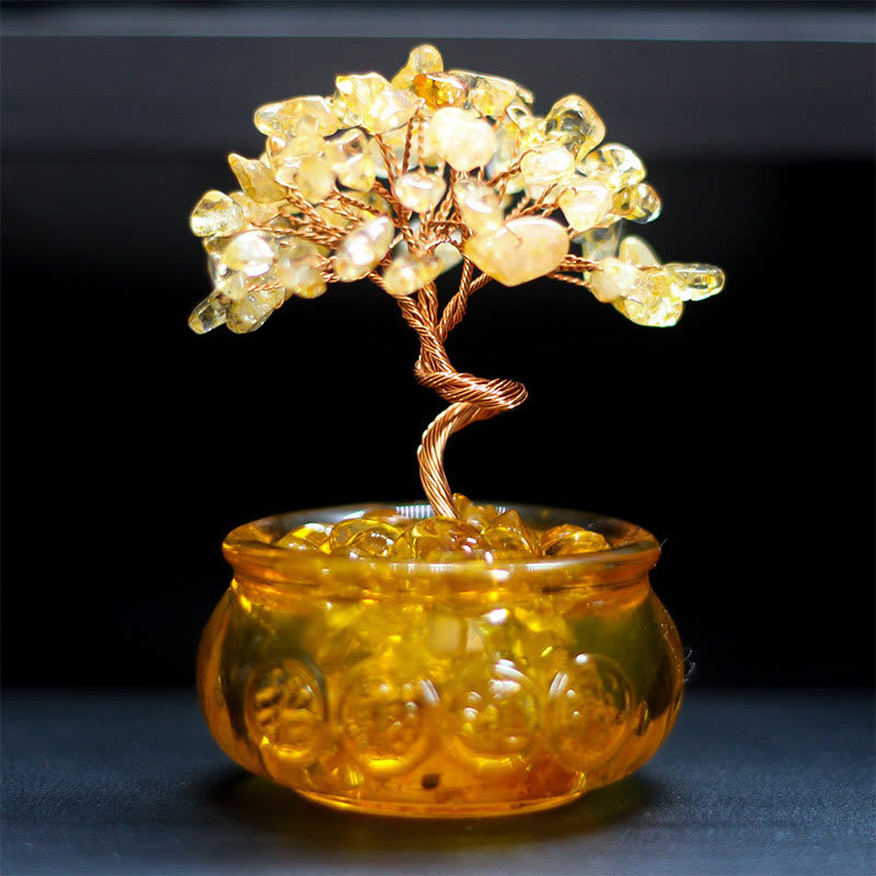 Various Crystal Citrine Amethyst Pink Crystal Tree Prosperity Home Decoration