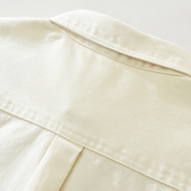 Spring Commute Buttons Long Sleeve Shirt Men Cotton Clothing With Pockets - Image 6