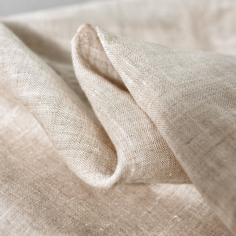 Simple Fall Long Sleeve Buttons Design Linen Men's Shirts - Image 9