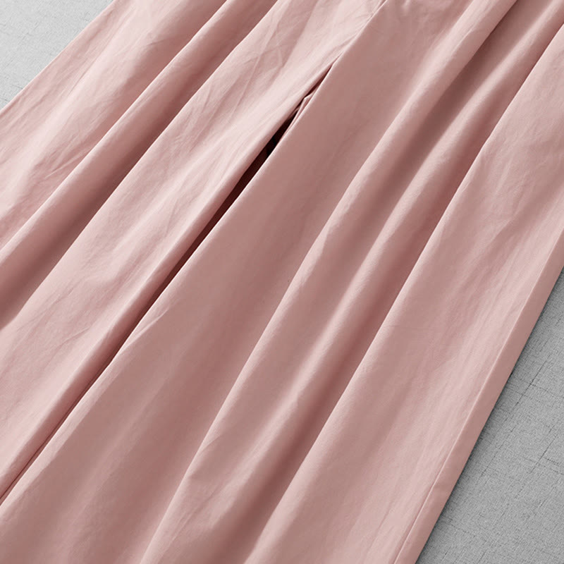 Casual Plain Polyester Women's 7-8 Length Wide Leg Pants With Pockets - Image 7