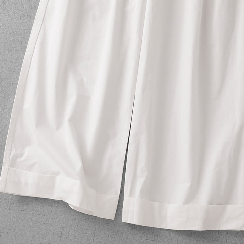 Casual Plain Polyester Women's 7-8 Length Wide Leg Pants With Pockets - Image 10