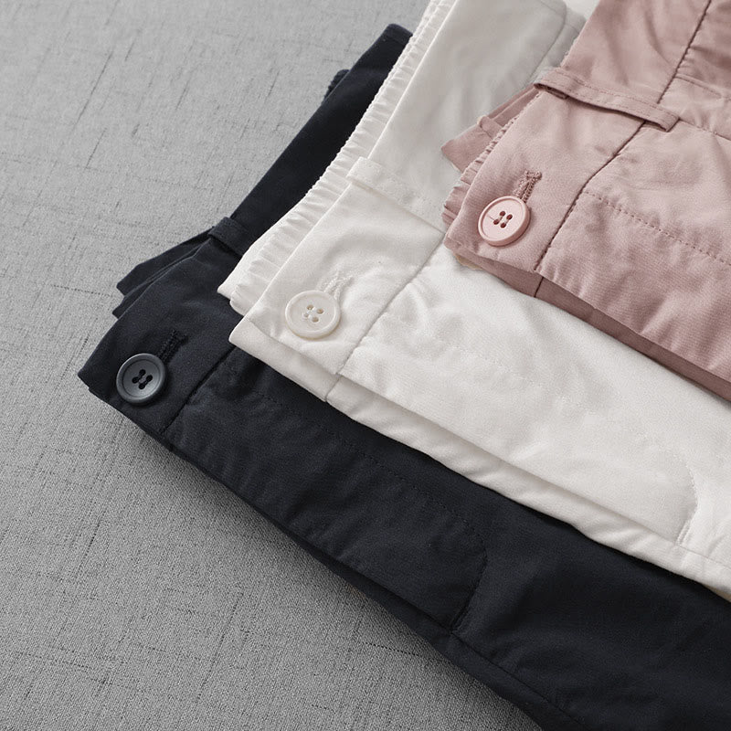 Casual Plain Polyester Women's 7-8 Length Wide Leg Pants With Pockets - Image 20