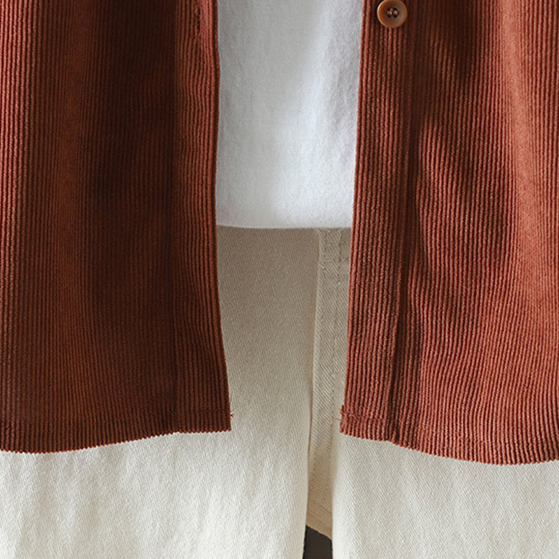 Corduroy Women's Cotton Long Sleeve Jacket With Pockets - Image 9