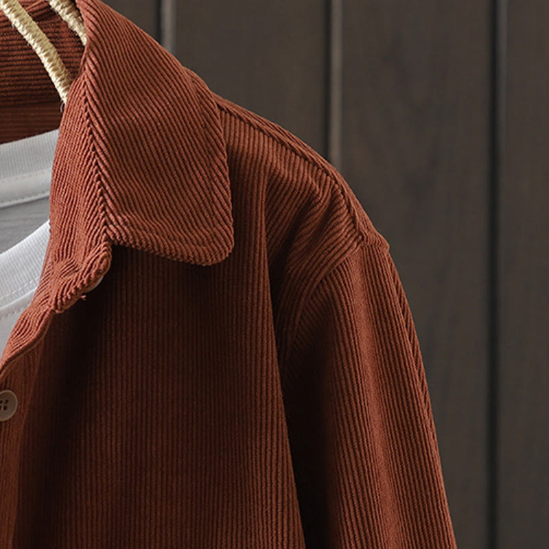 Corduroy Women's Cotton Long Sleeve Jacket With Pockets - Image 4