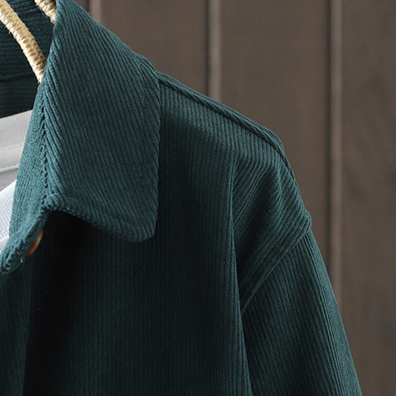 Corduroy Women's Cotton Long Sleeve Jacket With Pockets - Image 21