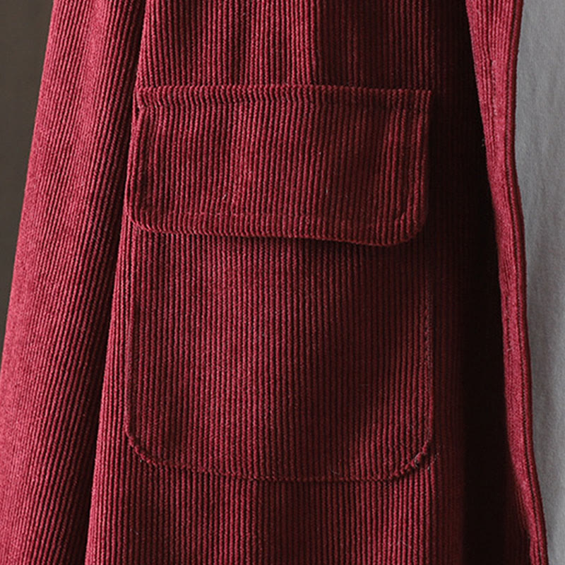 Corduroy Women's Cotton Long Sleeve Jacket With Pockets - Image 17