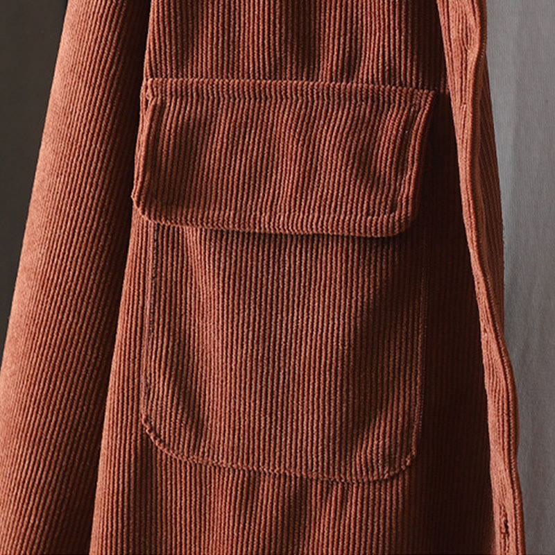 Corduroy Women's Cotton Long Sleeve Jacket With Pockets - Image 11