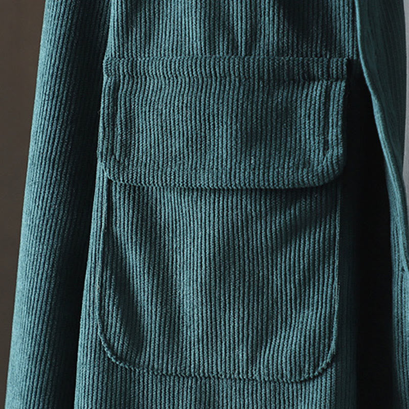 Corduroy Women's Cotton Long Sleeve Jacket With Pockets - Image 24