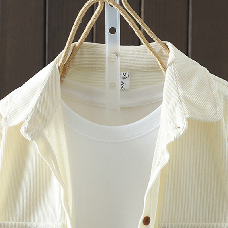 Corduroy Women's Cotton Long Sleeve Jacket With Pockets - Image 26