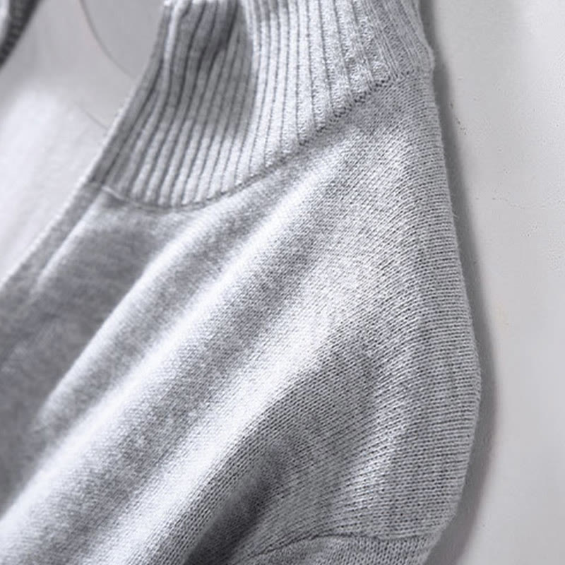 Plain Zipper Ribbed Bottom Hem Design Men's Long Sleeve Cotton Jacket - Image 5