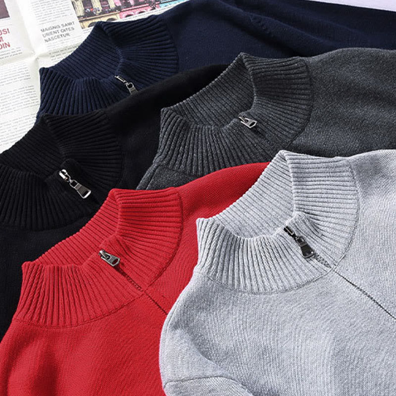 Plain Zipper Ribbed Bottom Hem Design Men's Long Sleeve Cotton Jacket - Image 16