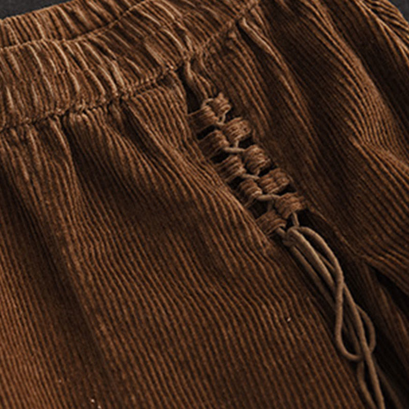 Women's Plain Cotton Corduroy 7-8 Length Skirt With Pockets - Image 12