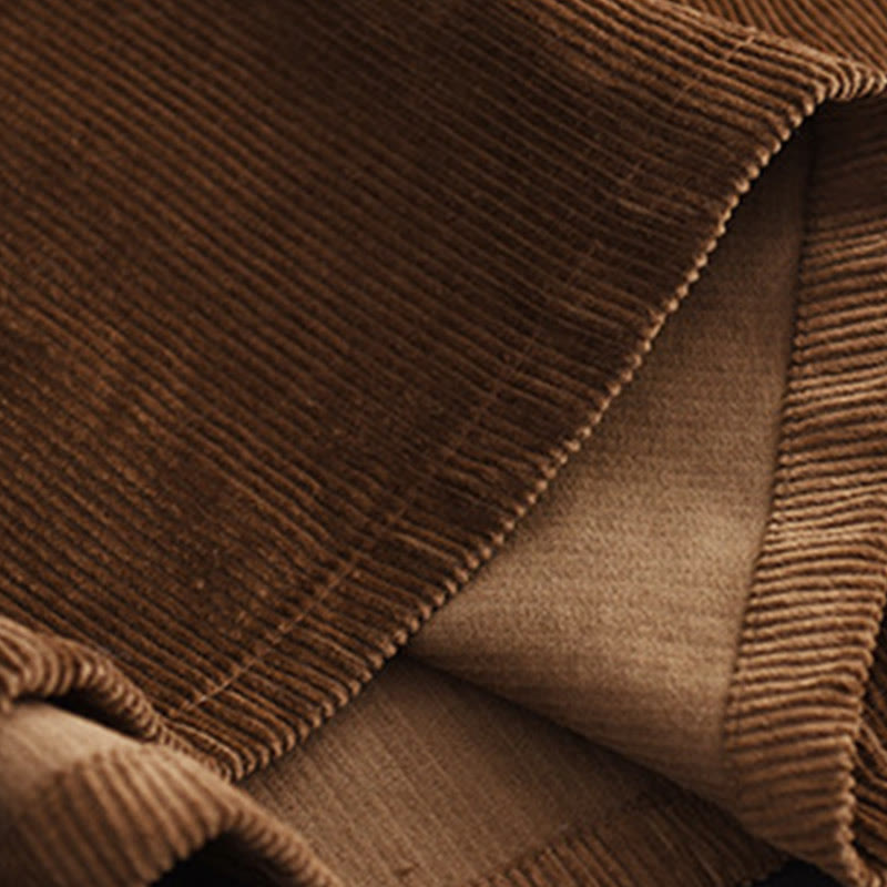 Women's Plain Cotton Corduroy 7-8 Length Skirt With Pockets - Image 14